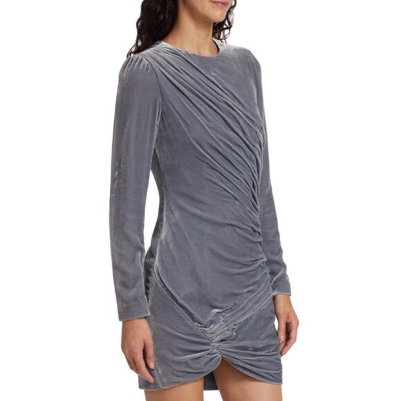 CINQ À SEPT Rebeka Gathered Velvet Mini Dress Size 0 - 41623 - Picture 4 of 12